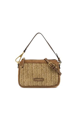 Tracolla Gianni Chiarini in paglia intrcciata colore cuoio. GIANNI CHIARINI | 12370-COOKIE